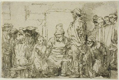 Kristus sitter och disputerar med läkarna av Rembrandt van Rijn