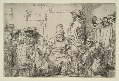 Kristus satt och disputerade med läkarna, 1654. av Rembrandt van Rijn