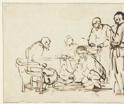 Kristus som tvättar lärjungarnas fötter av Rembrandt van Rijn