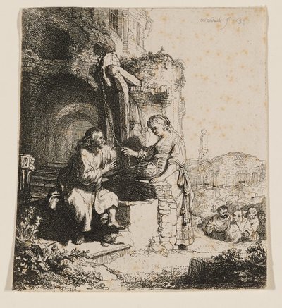 Kristus och kvinnan från Samarien: Bland ruinerna av Rembrandt van Rijn