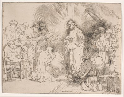 Kristus visar sig för apostlarna av Rembrandt van Rijn