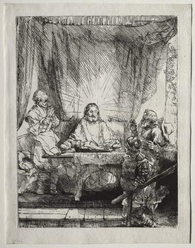 Kristus i Emmaus: Den större tavlan av Rembrandt van Rijn