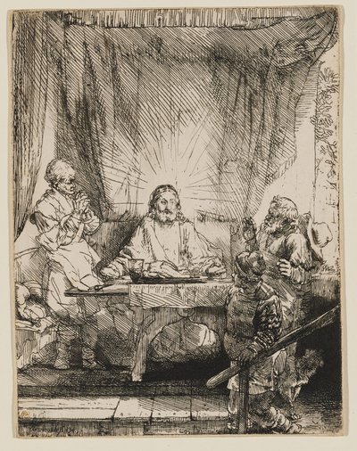 Kristus i Emmaus: Den större tavlan av Rembrandt van Rijn