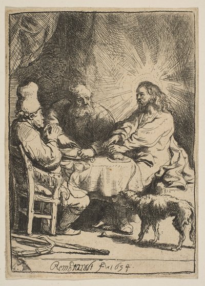 Kristus i Emmaus: The Smaller Plate, 1634. av Rembrandt van Rijn
