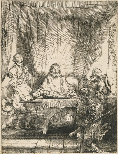 Kristus i Emmaus: den större tavlan av Rembrandt van Rijn