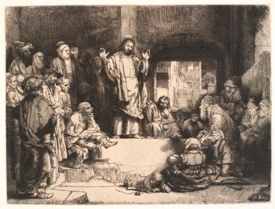 Kristus predikar ("La petite tombe") av Rembrandt van Rijn