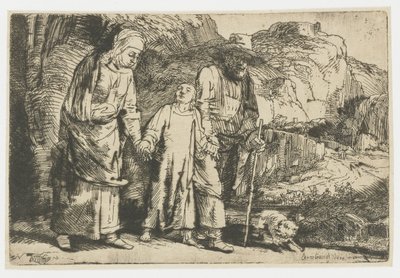 Kristus återvänder från templet med sina föräldrar av Rembrandt van Rijn