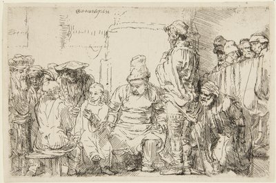 Kristus sitter och diskuterar med de skriftlärda av Rembrandt van Rijn