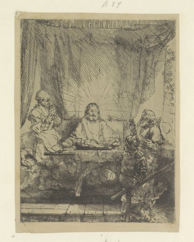 Christus te Emmaus: grote plaat Samling av åttiofem originaltryck (serietitel) av Rembrandt van Rijn