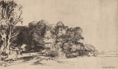 Trädklump med utsikt, 1652. av Rembrandt van Rijn