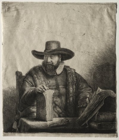 Cornelis Claesz Anslo, mennonitpredikant, 1641. av Rembrandt van Rijn