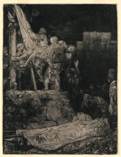 Nedstigning från korset med Torchlight av Rembrandt van Rijn