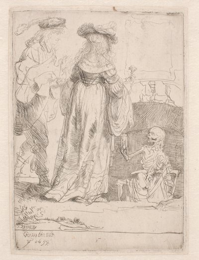 Det unga paret och döden av Rembrandt van Rijn