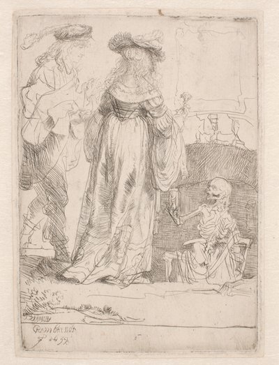 Det unga paret och döden av Rembrandt van Rijn