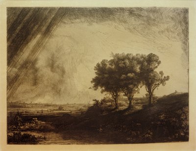 Landskapet med de tre träden av Rembrandt van Rijn