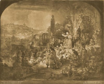 Johannes Döparens predikan av Rembrandt van Rijn