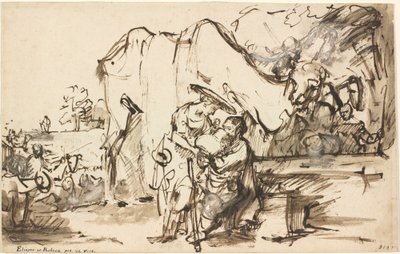 Eliezer och Rebecca vid brunnen av Rembrandt van Rijn