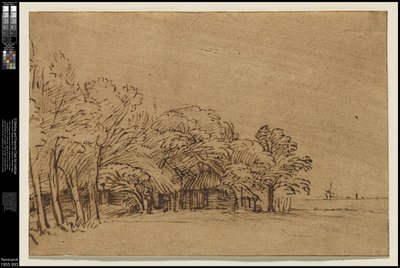 Gård under träd, c.1650 av Rembrandt van Rijn