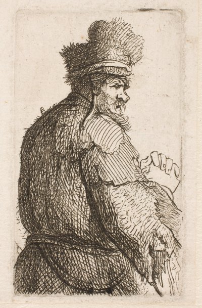 Gammal man sedd bakifrån av Rembrandt van Rijn