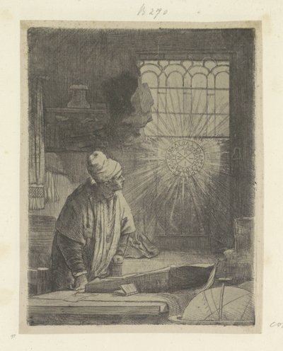 Forskare i sin studie (Faust) Recueil de quatre-vingt-cinq estampes originales (serietitel) av Rembrandt van Rijn