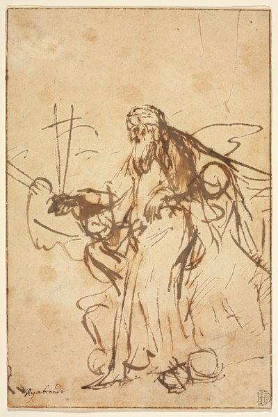 Gud Fadern stödd av änglar av Rembrandt van Rijn