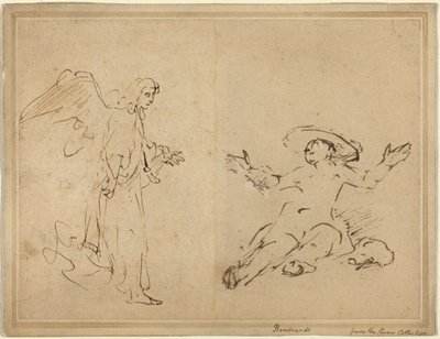 Hagar sitter vid källan av Rembrandt van Rijn