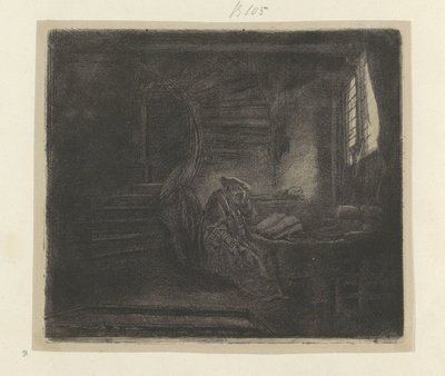 Hieronymus i en mörk studievertrek Samling av åttiofem originaltryck (serietitel) av Rembrandt van Rijn