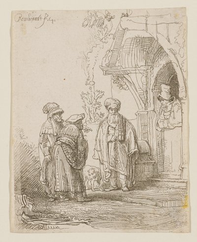 Jakob och Laban av Rembrandt van Rijn