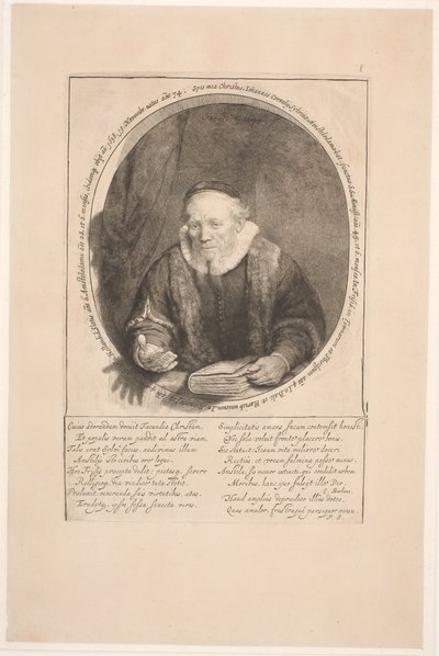 Jan Cornelis Sylvius, predikant: porträtt utfört efter hans död av Rembrandt van Rijn