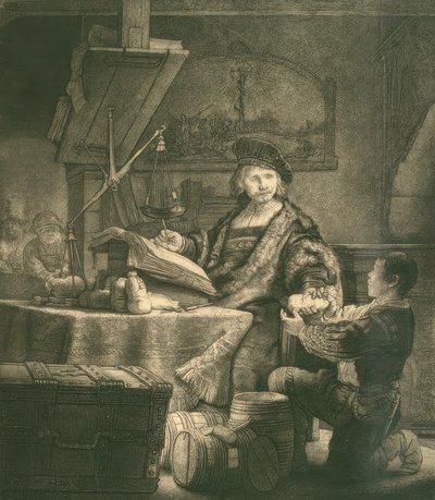 Jan Uijtenbogaert, känd som guldvägaren av Rembrandt van Rijn