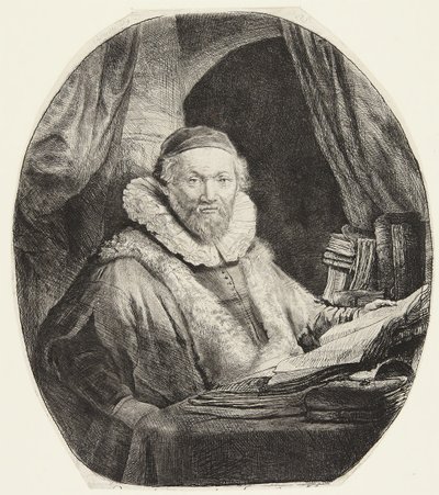 Jan Uytenbogaert, predikant inom remonstrantkyrkan av Rembrandt van Rijn