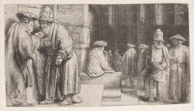 Judar i synagogan av Rembrandt van Rijn