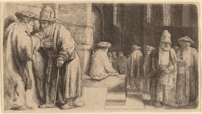 Judar i synagogan av Rembrandt van Rijn