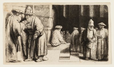 Judar i synagogan av Rembrandt van Rijn