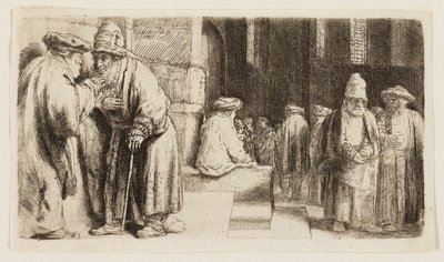 Judar i synagogan av Rembrandt van Rijn