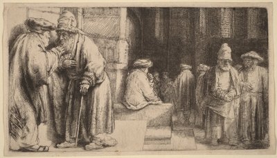 Judar i synagogan av Rembrandt van Rijn