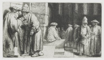 Judar i synagogan av Rembrandt van Rijn