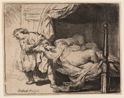 Josef och Potifars hustru av Rembrandt van Rijn