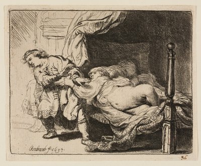Josef och Potifars hustru av Rembrandt van Rijn