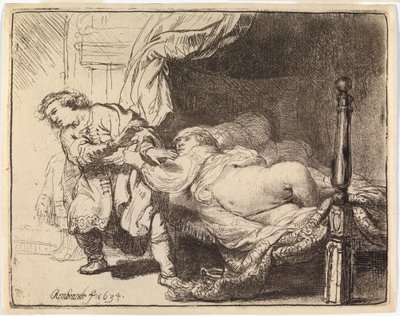 Josef och Potifars hustru av Rembrandt van Rijn