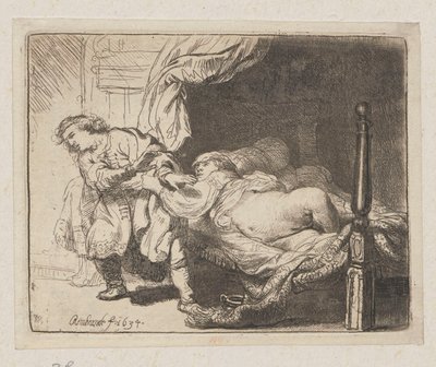 Josef och Potifars hustru av Rembrandt van Rijn