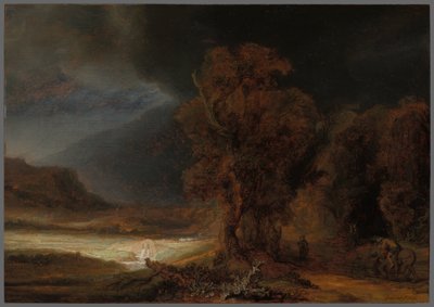 Landskap med liknelsen om den barmhärtige samariten av Rembrandt van Rijn