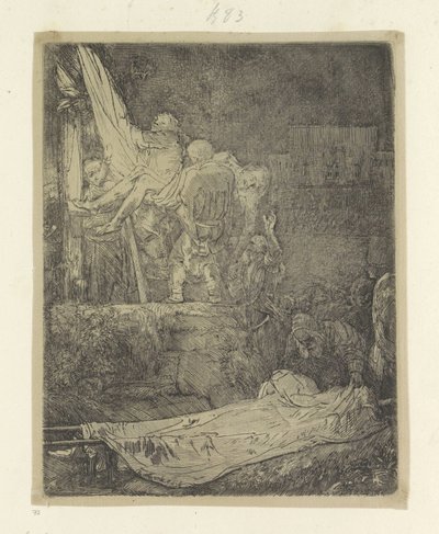 Korsnedstigning med fackelljus Recueil de quatre-vingt-cinq estampes originales (serietitel) av Rembrandt van Rijn