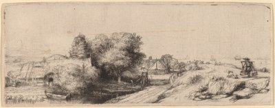 Landskap med en mjölkman av Rembrandt van Rijn