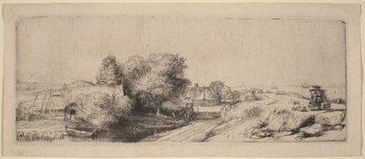 Landskap med en mjölkbud av Rembrandt van Rijn