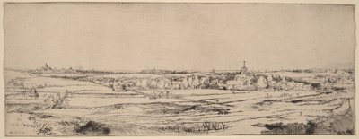 Landskap med utsikt mot Haarlem (Guldvägarnas fält) av Rembrandt van Rijn