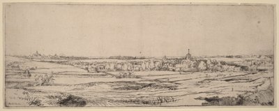 Landskap med utsikt mot Haarlem (Guldvägarnas fält) av Rembrandt van Rijn