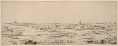 Landskap med utsikt mot Haarlem (Guldvägarnas fält) av Rembrandt van Rijn