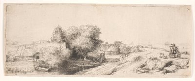 Landskap med en mjölkbud av Rembrandt van Rijn