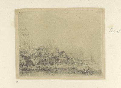 Landschap met drinkende koe Samling av åttiofem originaltryck (serietitel) av Rembrandt van Rijn